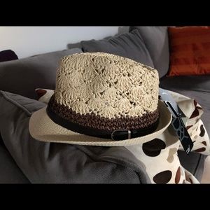 NWT Summer Raffia Paper Fedora Style Hat